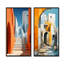 Escalier bleu azur - Ensemble de 2 reproductions de toiles abstraites-102572615-102572611