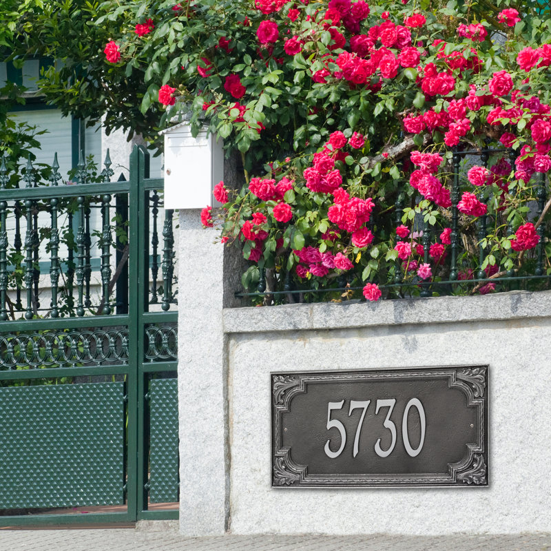 Plaque d'adresse murale 1 ligne Signature Series, Gris fumée, Gris, Oui