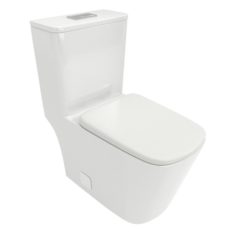 Toilette en céramique une pièce, double chasse avec siège à fermeture en douceur