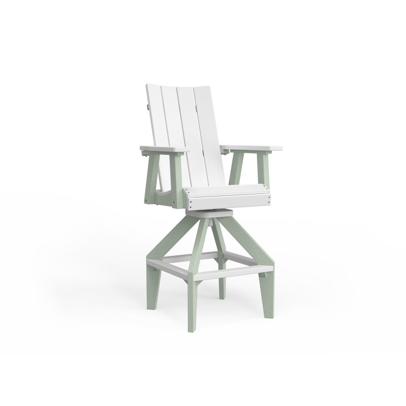 SOL Outdoor Bar Stool, Pacific Blue, White