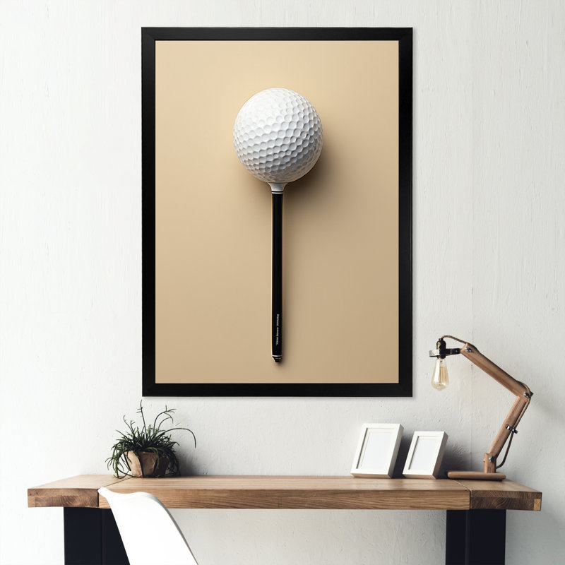 «Laniyah Minimalisme Golf Tees VI», reproduction sur toile, Cadre photo noir, H 32 po x l 24 po x P 1 po