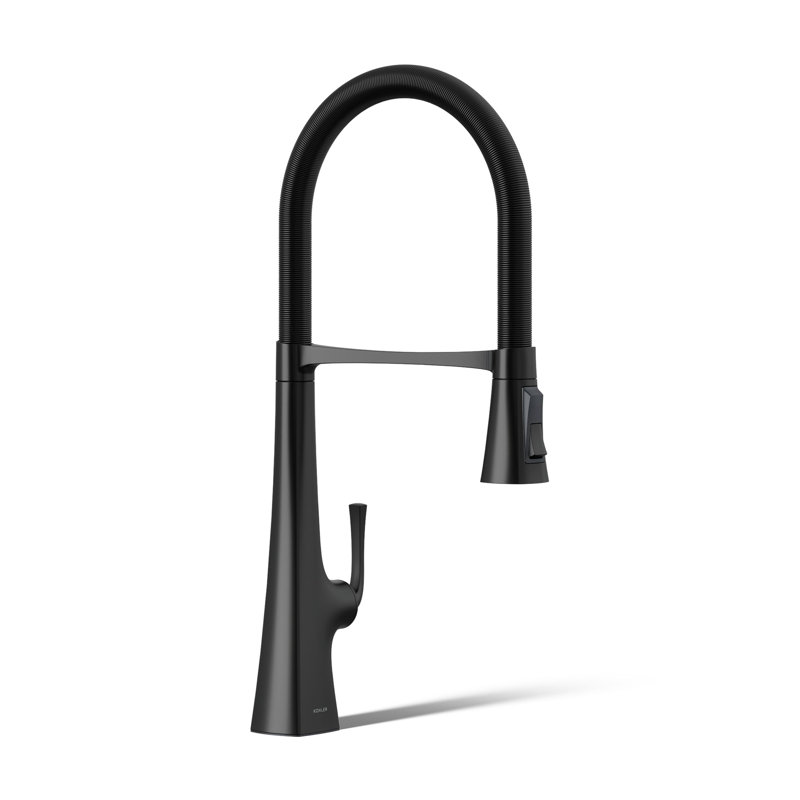 Graze Single-Handle Semi-Professional Kitchen Sink Faucet With 24-5/16-In Spout, Matte Black