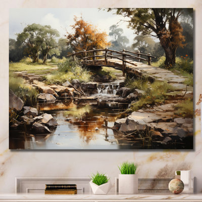 Bahner Green Bridge Rustic Charm An - Bridges Large Wall Art