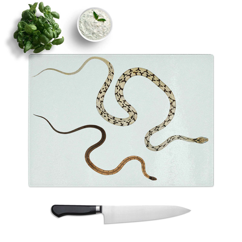 Glass Illustrations of Snakes by John Edward Gray Chopping Board, 39 cm W x 28.5 cm L