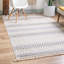 Tapis rayé beige / gris en polypropylène tissé à la machine Tayla-2047917226