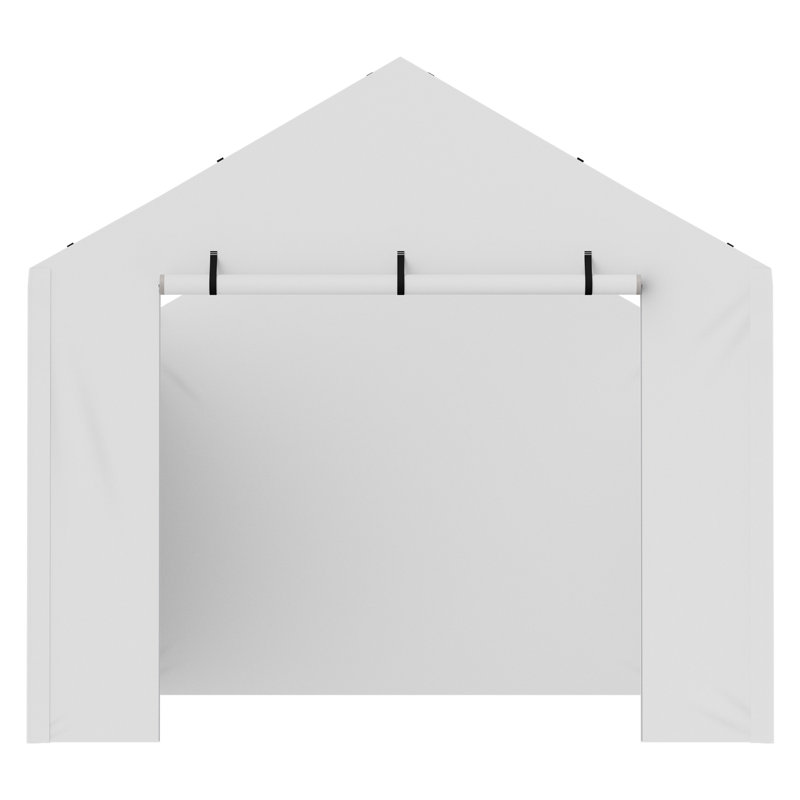 White Heavy-Duty Waterproof Carport Canopy Side Wall 10 x 20 ft