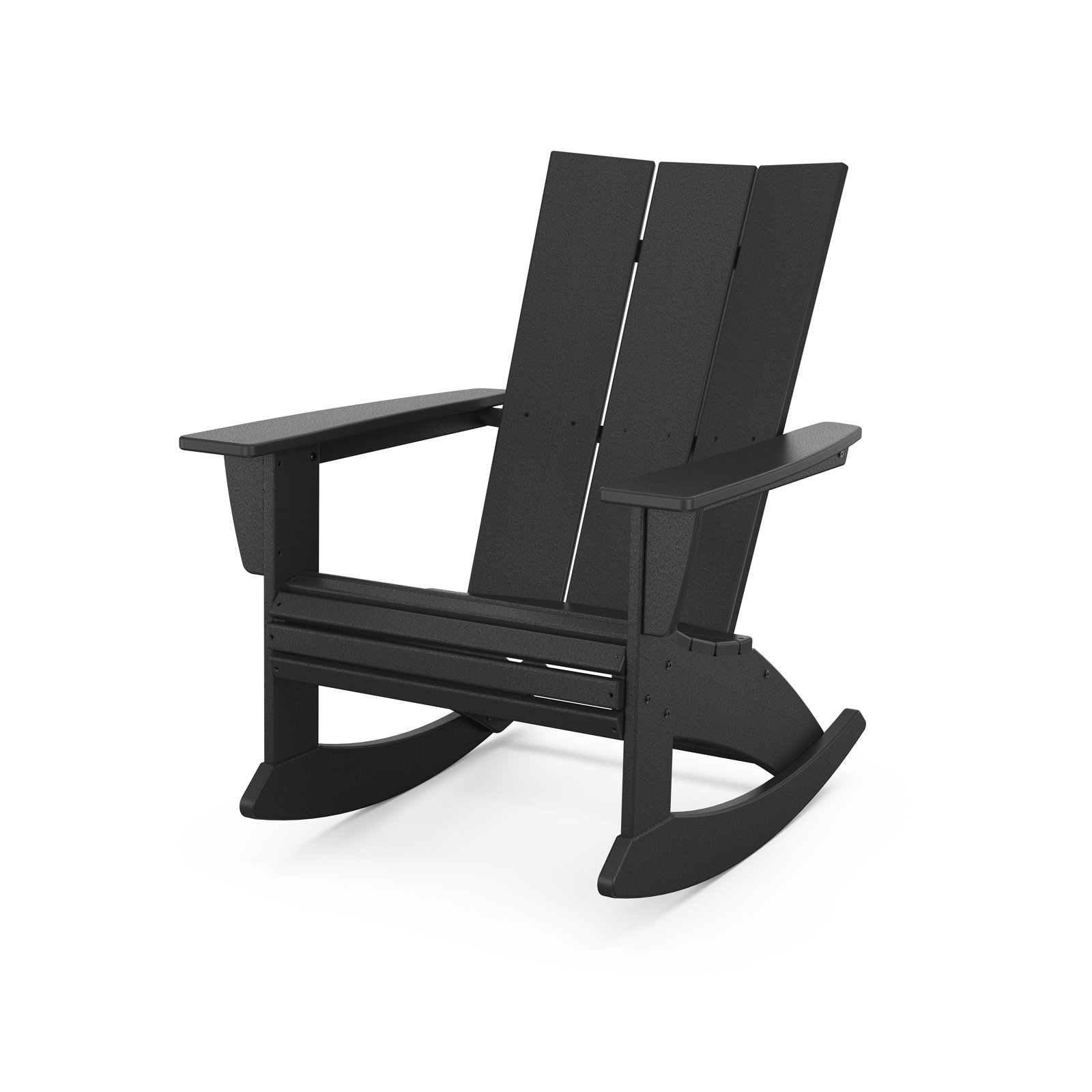 POLYWOOD® Modern Adirondack Patio Rocking Chair, Black