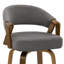 Tabouret de bar pivotant à 360 ° de style Mid-Century moderne en noyer avec dossier courbé rembourré (ensemble de 2)-2047351524