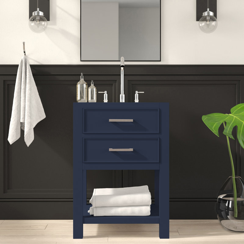 Base de meuble-lavabo simple 24 po Brooks seulement, Bleu marine