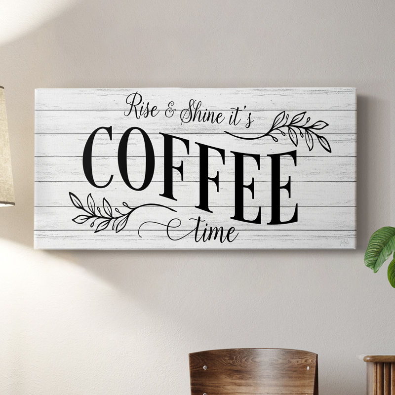 Coffee Time - Toile tendue avec châssis - Prêt à accrocher, H 20 po x l 40 po
