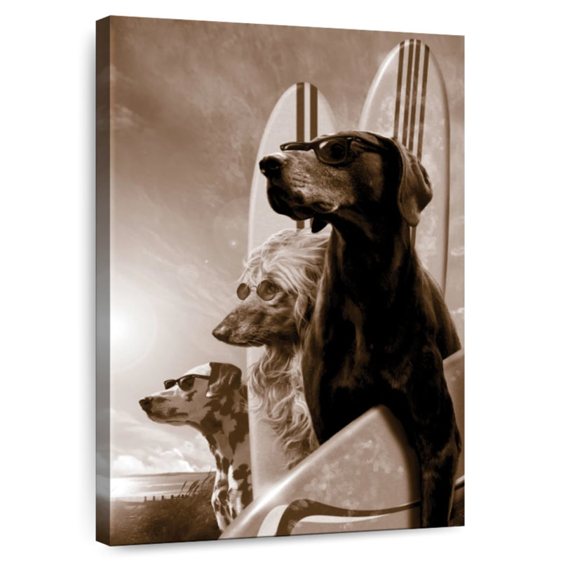 Ketti Surfing Dogs, 51" H x 34" W