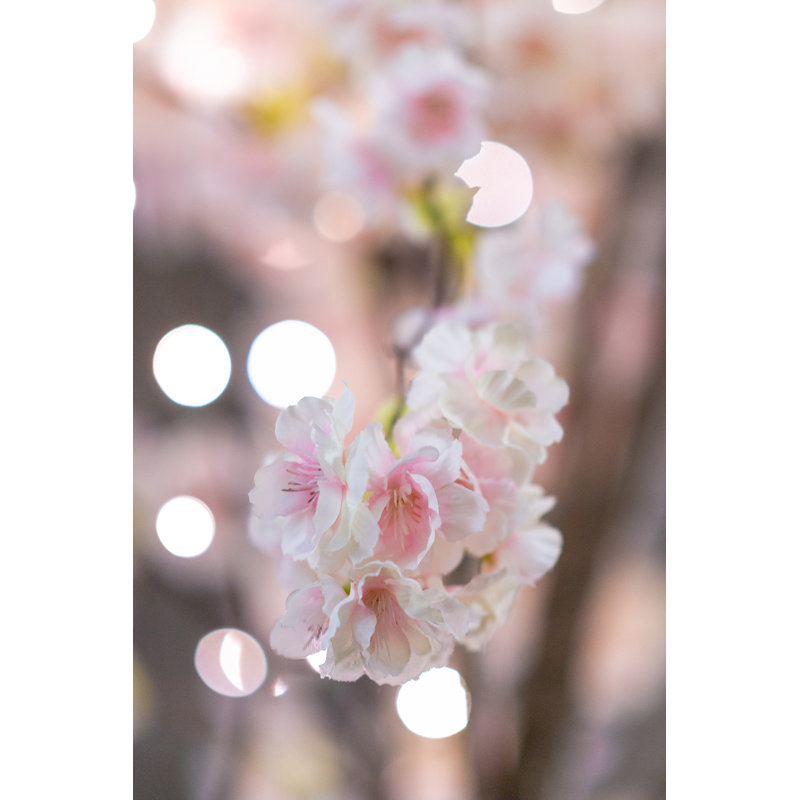 Cerisier en fleurs avec lumières DEL, H 98,5 po x l 70,87 po x P 7,87 po, Rose chaud