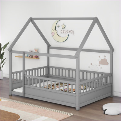 Lit en bois de pin massif Cool Grey Whimsical House