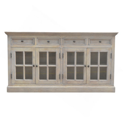 Solid Wood Stone Acid Wash Glazed Sideboard