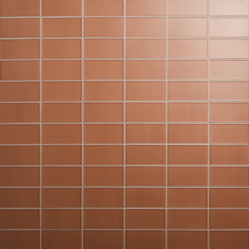 Tori Border Ceramic Subway Tile, 3.93" W x 7.85" L, Terracotta