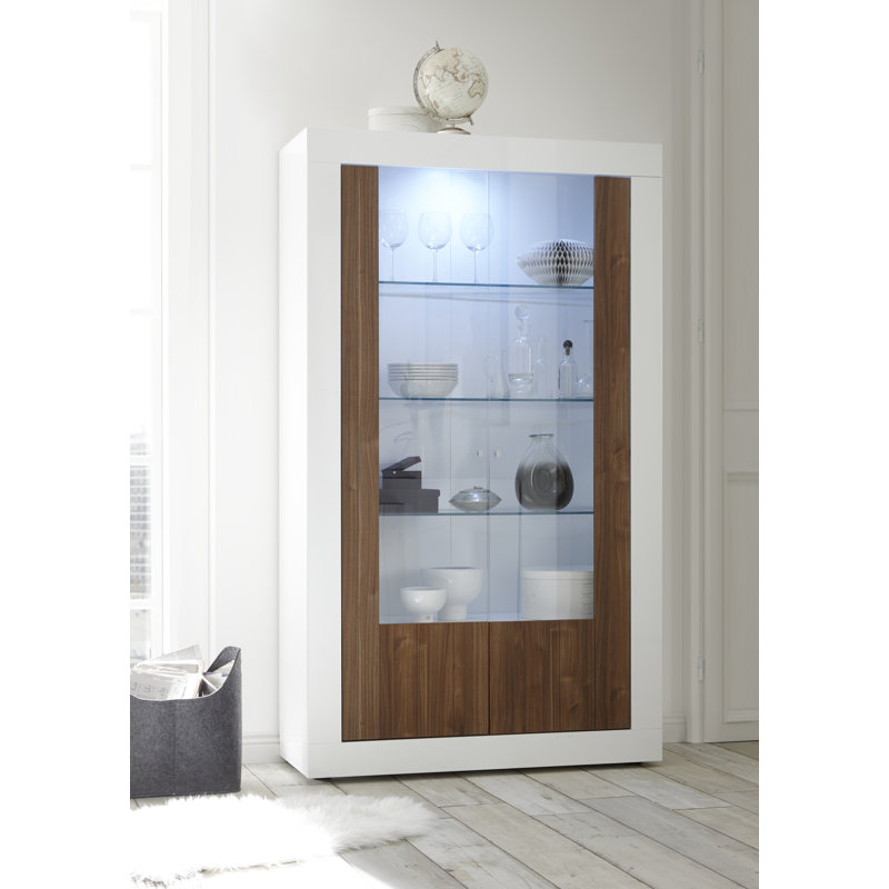 Hisey 110cm Sideboard, White/Walnut