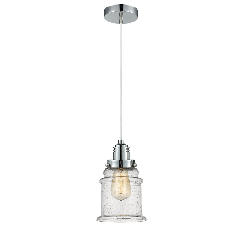 Cecil 1 - Light Single Pendant, Polished Chrome/White