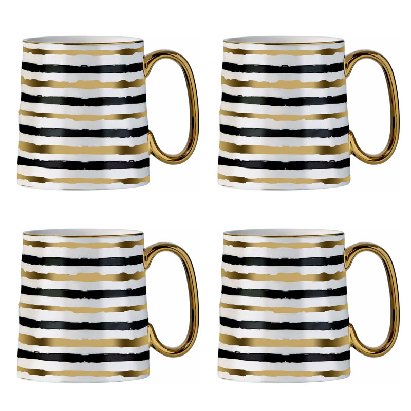 Bernella Porcelain Coffee Mug, Gold