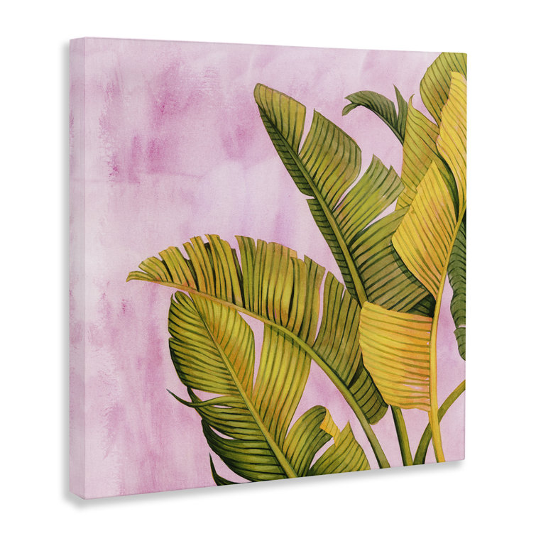Leafy Pink & Palms Canvas Wall Art, design by Grace Popp