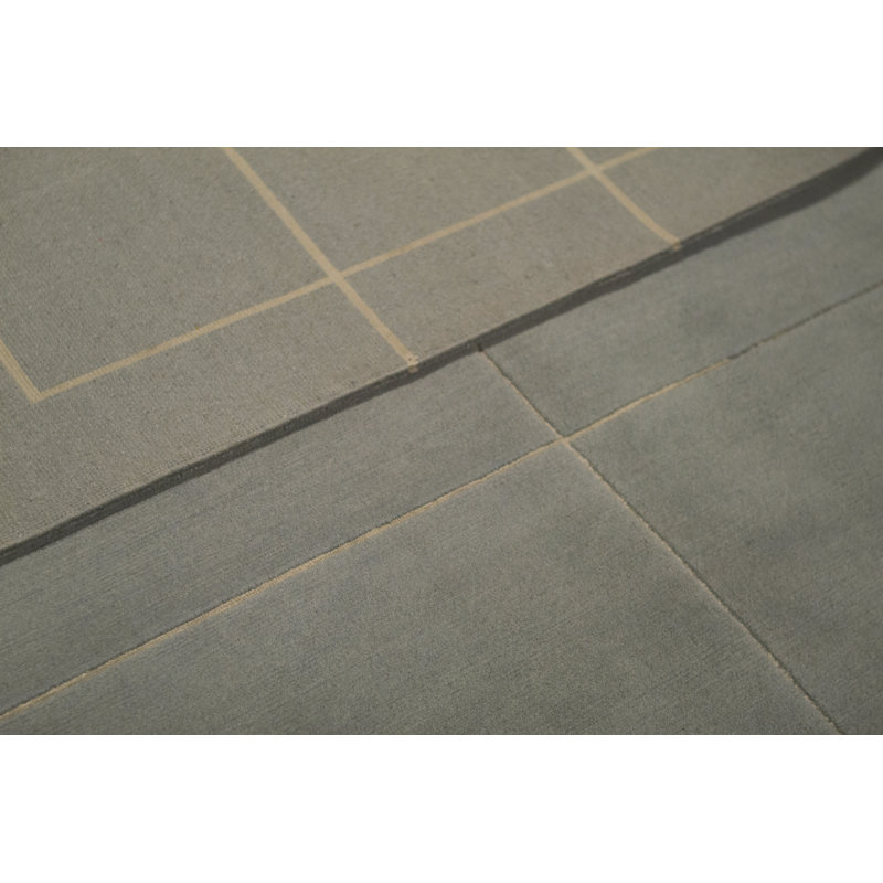 Tapis vert clair et beige noué à la main de haute qualité