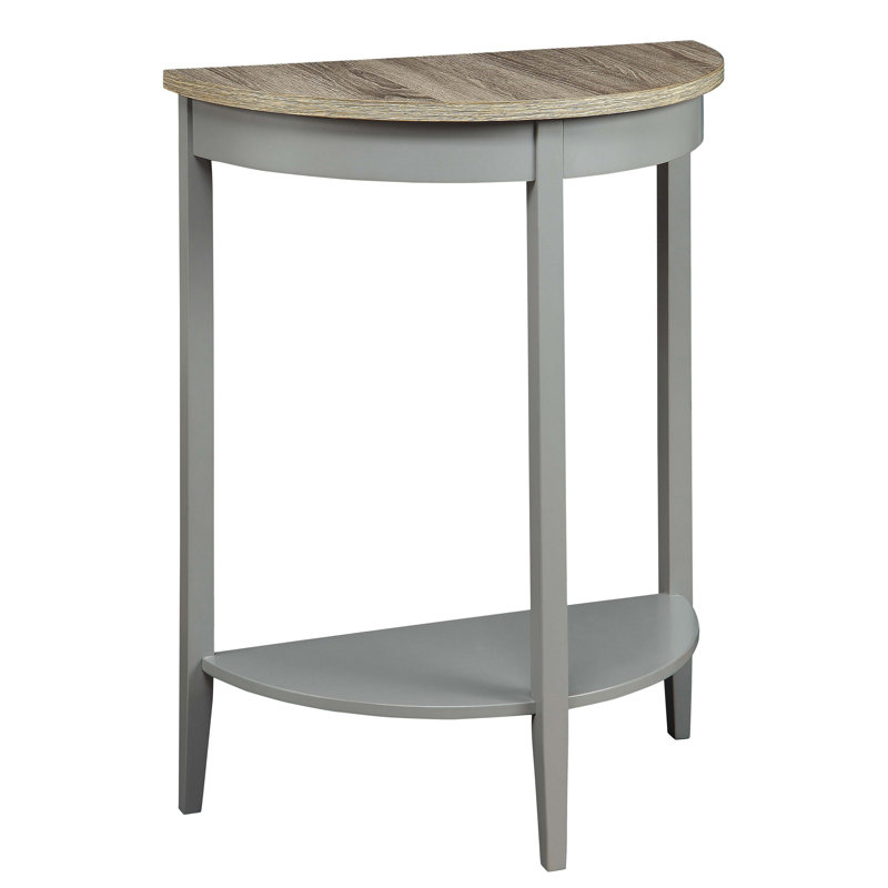 Grey Oak And Grey Half Moon Console Table With Storage Shelf | Gift Idea