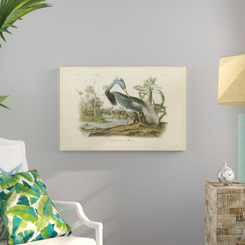 Louisiana Heron, peinture sur toile, H 24 po x l 36 po