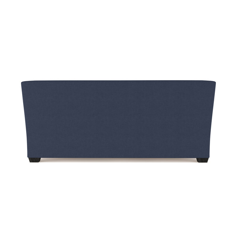 Canapé Rivington, Lin à tissage carré imprimé bleu, H 31 po x l 84 po x P 37 po, Ébène