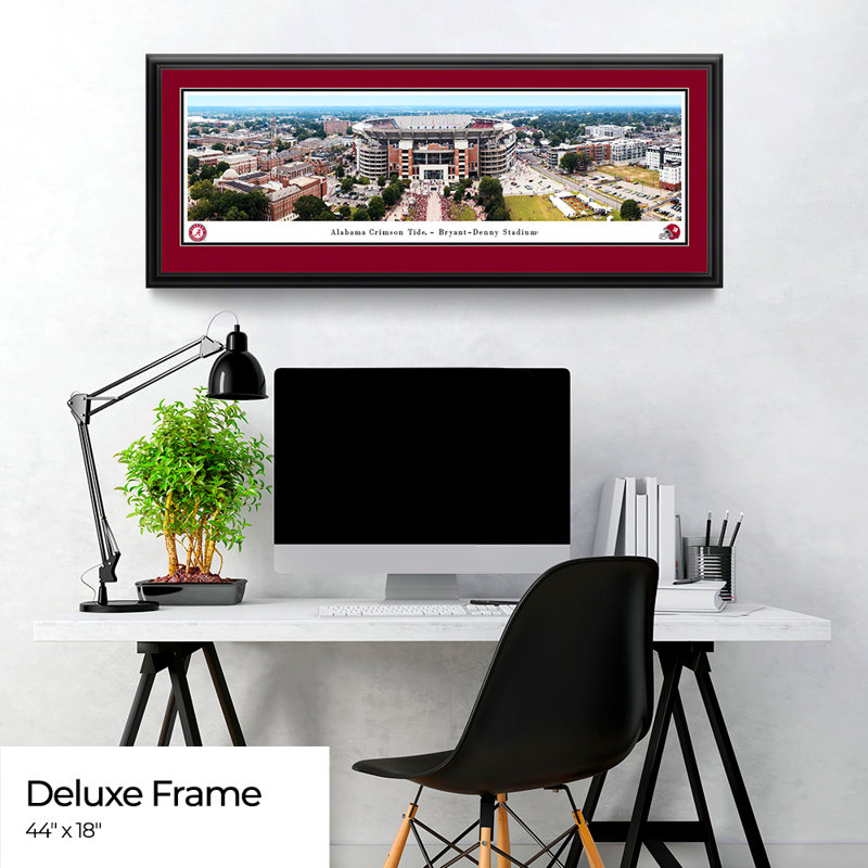 Alabama Football Stadium, impression panoramique, H 18 po x l 44 po x P 1,38 po, Cadre noir