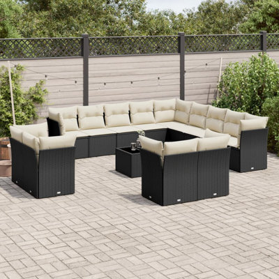 Grand canapé modulaire en rotin PE Vidaxl