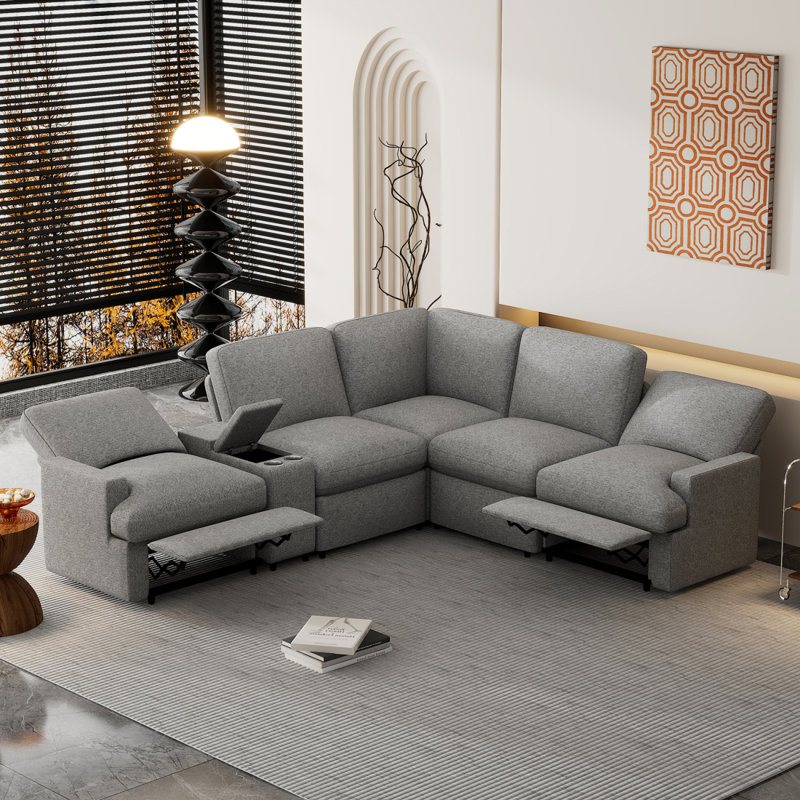 Canapé modulaire inclinable électrique de cinéma maison de 104 po Croslin