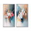 Ensemble de 2 pièces d'art mural blanc doré à motif floral Brushstroke III-454053324-454053313