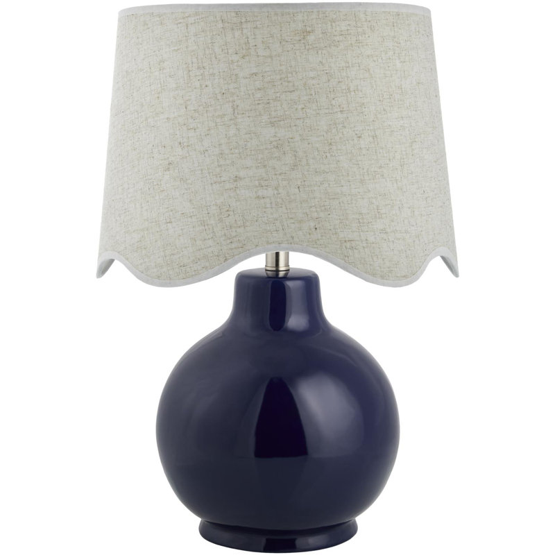 Lampe de table Canvey Maura, Marine, Beige, H 22 po x l 15 po x P 15 po