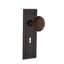 Mission Plate with Decorative Keyhole and Brown Porcelain Door Knob-671892961