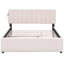Grand lit plateforme tapissier avec lit gigogne simple TG - Beige pour une chambre à coucher intemporelle et charmante-1439178390