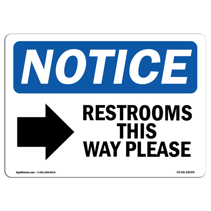 Restrestes This Way Veuillez [Panneau en plastique à droite 14 po x 10 po