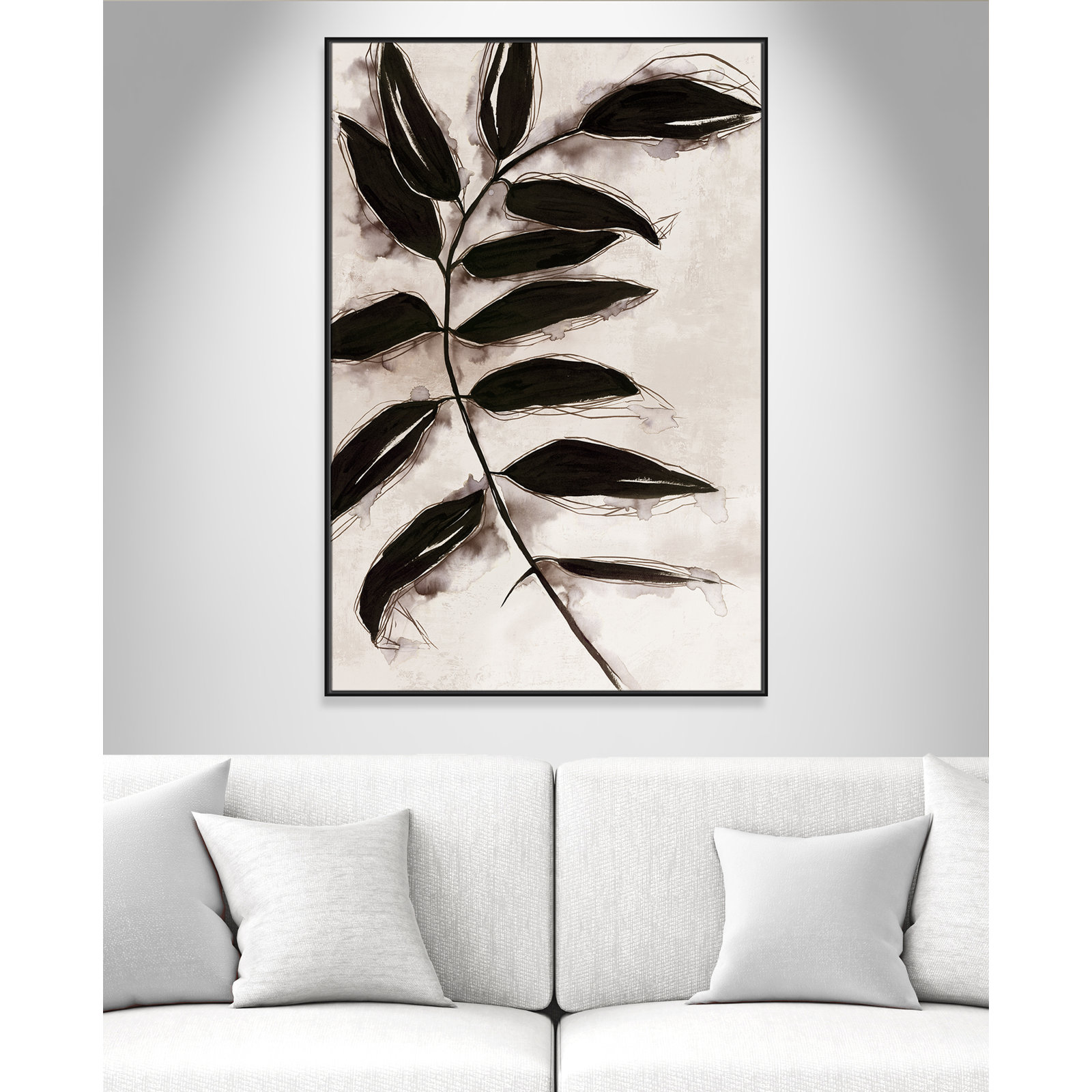 Leaves "Leaves II" Print, Black Framed, 61.5" H x 41.5" W x 2" D