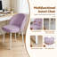 Chaise de coiffeuse pivotante à 360° sans roulettes, sans accoudoirs, en similicuir ergonomique avec pattes en métal, violette-1166554951