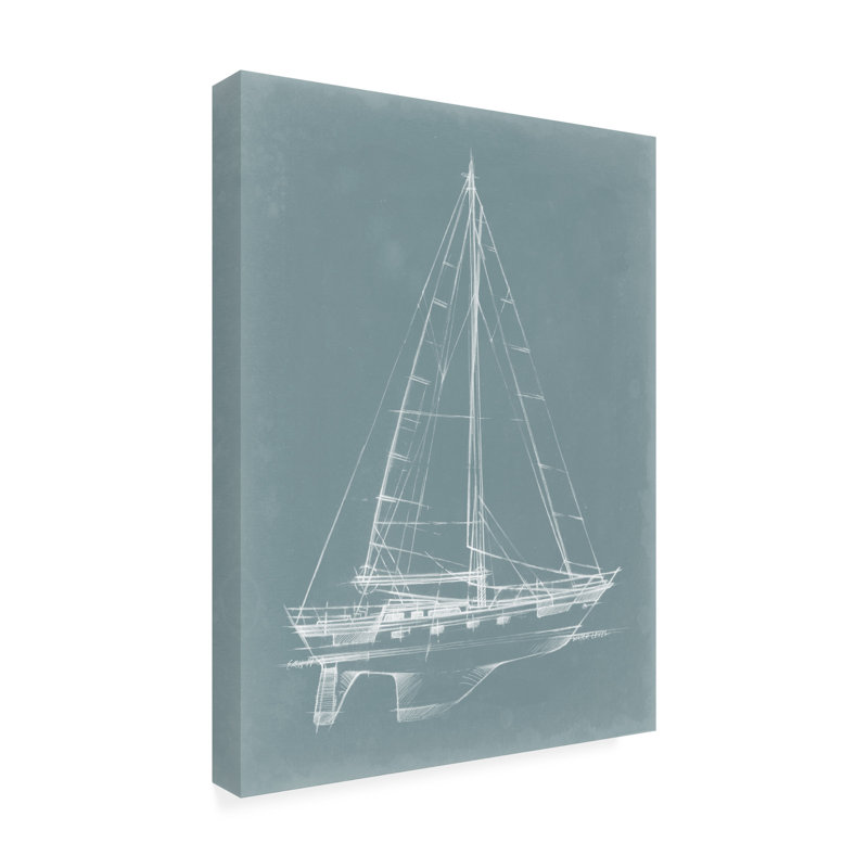 Toile pour l'extérieur Prairieburg Ethan Harper «Ua Ch Yacht Sketches II», H 19 po x l 14 po x P 1,5 po