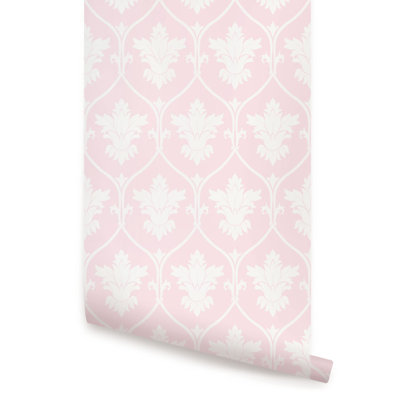 Carreau de papier peint adhésif à peindre et colle damassé