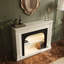 Beige + Black Manufactured Wood Electric Fireplace