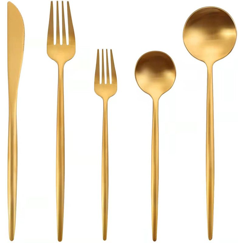 Ensemble de couverts 20 pièces Kadance, service pour 4, Doré