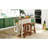 Solid Wood Rustic 3-Piece 45" Stationary Kitchen Island Set With 2 Seatings, Rubber Wood Butcher Block Dining Table Set Prep Table Set With 2 Open Shelves For Small Places,Walnut+Cream White, Kitchen Island