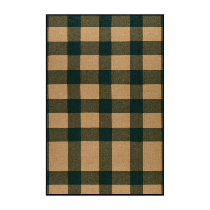 Tapis brun à carreaux lavable à la machine, Tapis de couloir 2 pi x 4 pi