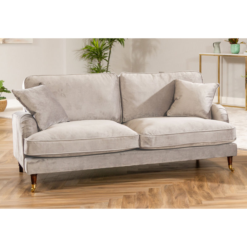 Fabiola Velvet Sofa, Silver, 3