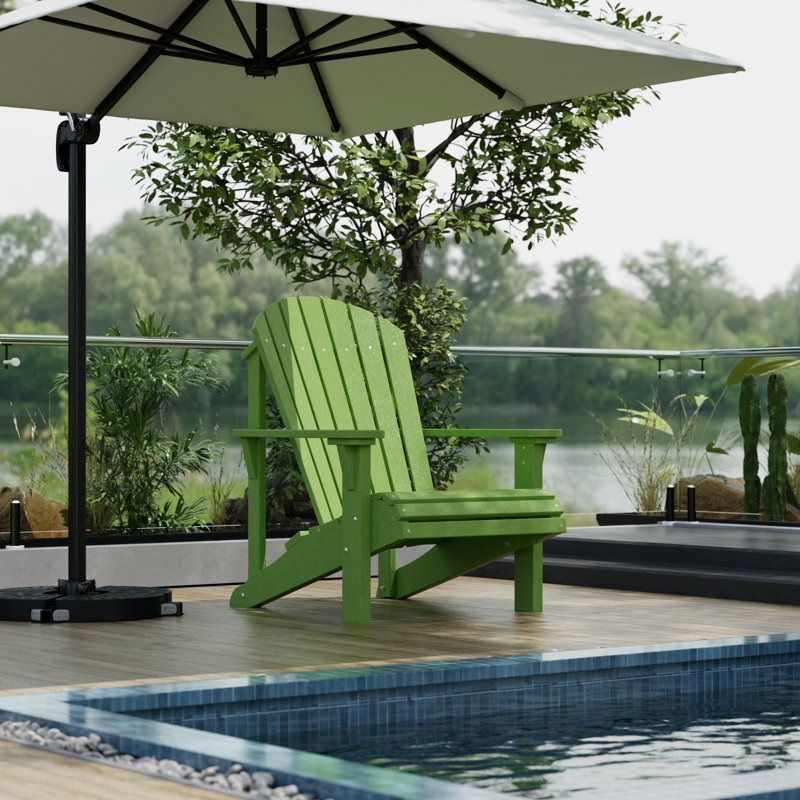 Heritage Plastic Outdoor Adirondack Chair, Lime Green