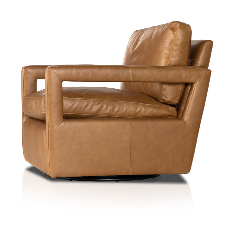 Olson Swivel Armchair, Sonoma Butterscotch Top Grain Leather