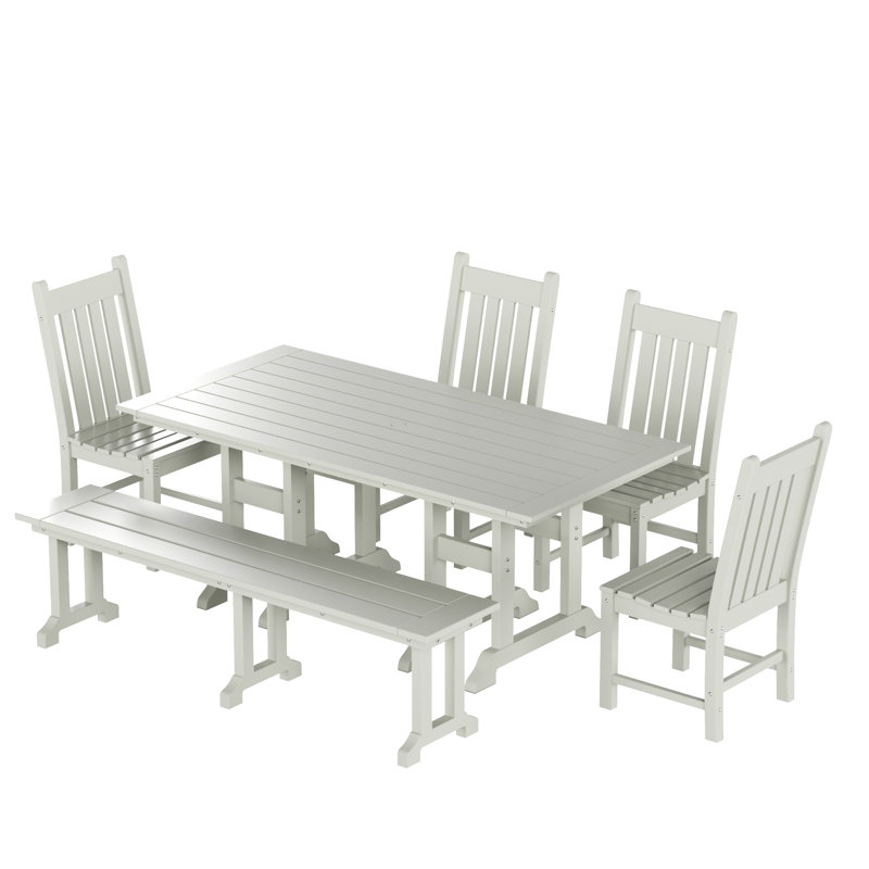 Ensemble de salle à manger rectangulaire pour 6 personnes 71 po Laguna, Sable