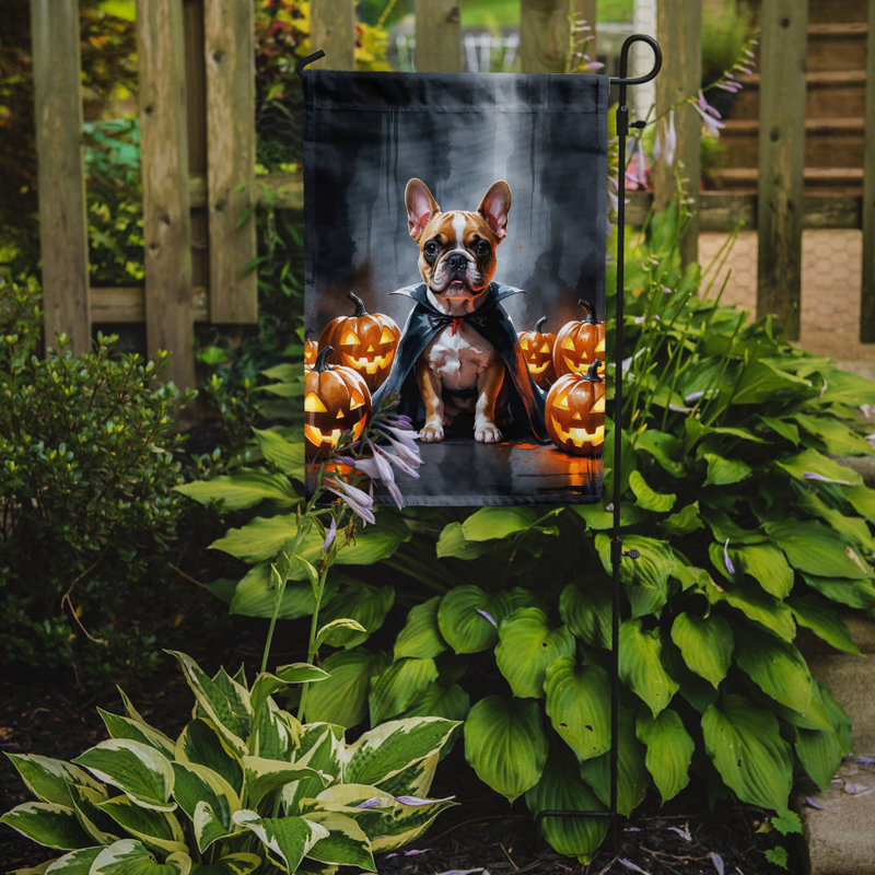 Drapeau de jardin chiot Halloween, Bouledogue français 1