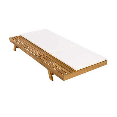 Chaise inclinable en bois d'acacia personnalisable avec coussins résistants à l'eau pour une détente luxueuse à l'extérieur