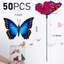 50 pièces de décorations de jardin papillon, piquets de papillon de 11,8 pouces